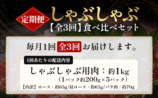 《先行受付～2026年1月中旬より順次発送～》【定期便全3回】鹿児島県産 ひかり麦豚 しゃぶしゃぶ 食べ比べセット 約1kg（200g×5パック） トレーなし 冷凍 HM-14 | 肉 お肉 にく 豚肉 ロース 肩ロース バラ肉 スライス 真空冷凍 産地直送 新鮮 小分け 甘み 産地直送 鹿児島県 南大隅町 ひかり麦豚直売所