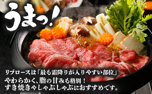 【鹿児島黒牛】リブロース スライス セット 約300g×2P W7001 | 国産 国産牛 鹿児島県 牛肉 黒牛 黒毛和牛 和牛 リブロース スライス すき焼き しゃぶしゃぶ 冷凍 産地直送 南大隅町 JA鹿児島きもつき
