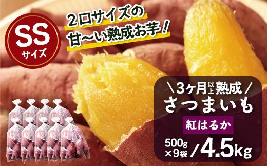 【先行予約・2026年1月～発送】熟成 さつまいも 紅はるか 4.5kg (500g×9袋) SSサイズ FR-302 ｜ 鹿児島県産 さつまいも サツマイモ べにはるか 産地直送 野菜 やさい 国産 南大隅町 株式会社フォレスト
