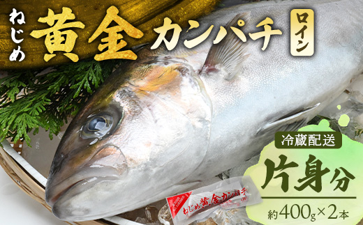 【ねじめ黄金カンパチ】ロイン 片身分 ( 約400g × 2本 ) 配送日指定可能  JF-507