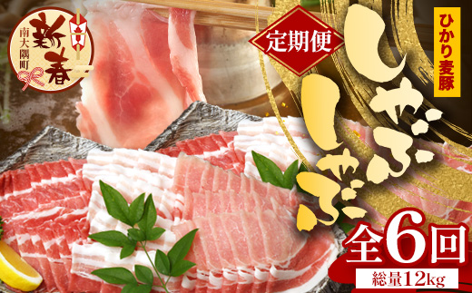 ［新春］【定期便全6回】鹿児島県産 ひかり麦豚 しゃぶしゃぶ 食べ比べセット 約2kg （200g×10パック） トレーなし 冷凍 HM-17 | 肉 お肉 にく 豚肉 ロース 肩ロース バラ肉 スライス 真空冷凍 産地直送 新鮮 小分け 甘み 産地直送 鹿児島県 南大隅町 ひかり麦豚直売所