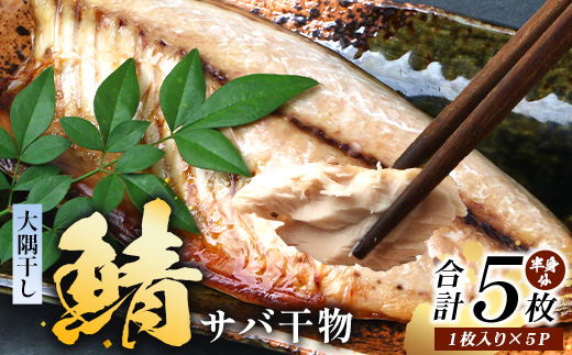 鹿児島県産 サバ 干物 (半身分1枚入り)×5パック ≪合計5枚≫ PT-5 | 開き 大隅干し 冷凍 国産 鯖 ごまさば ひもの 海鮮 新鮮 瞬間冷凍 産地直送 加工品 朝ご飯 おかず グルメ 鹿児島県 南大隅町 ピットスリー