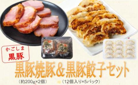 黒豚焼豚（2個）＆黒豚餃子（12個入×5パック）セット