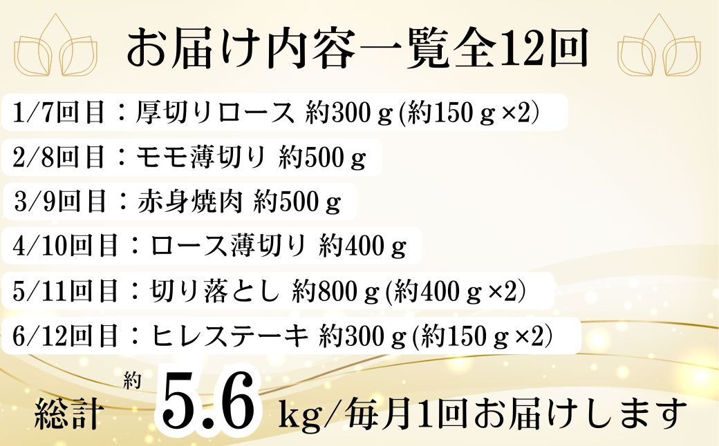  ＜定期便・全12回(連続)＞鹿児島黒牛定期便・堪能セット(全6種・合計5.6kg)