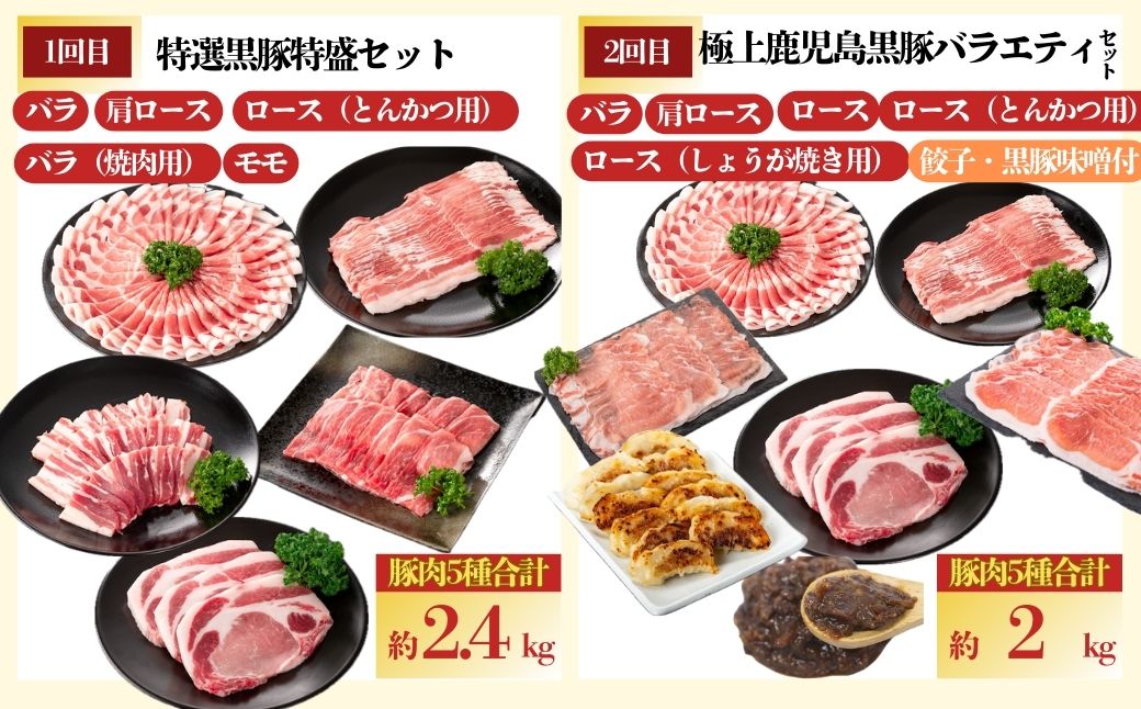 『かごしま黒豚ふるさと定期便』極上セットF・隔月全6回