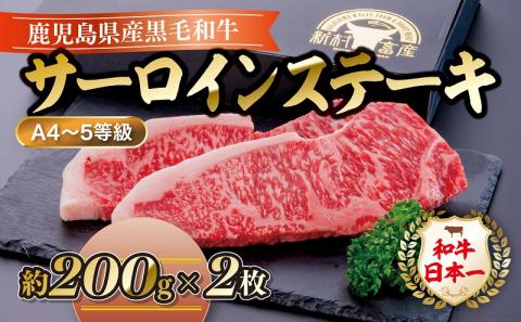  ＜A4～5等級＞鹿児島県産黒毛和牛サーロインステーキ(計約400g・約200g×2枚)