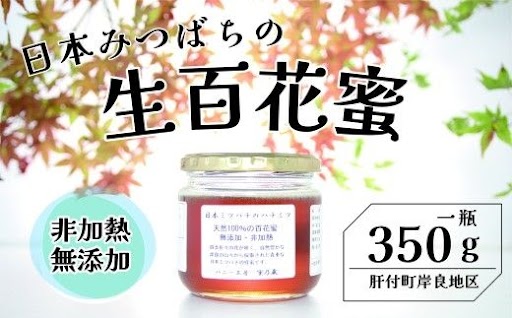 日本ミツバチ 生百花 蜂蜜(約350g)