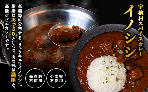 宇検村スパイスカレー 車海老＆イノシシ 各5食（10食セット）・鹿児島県宇検村 各5食（計10食） 車海老＆イノシシ