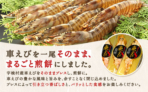 《奄美大島 宇検村産》車えび姿焼き煎餅(3枚セット) 車えび エビ おつまみ 奄美大島 宇検村 鹿児島