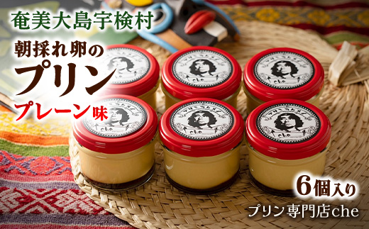 《朝採れ卵の絶品プリン》プレーン味(6個入り)こだわり プリン 人気 スイーツ デザート 洋菓子 紅さんご 奄美大島 宇検村 鹿児島【 プリン専門店che 】