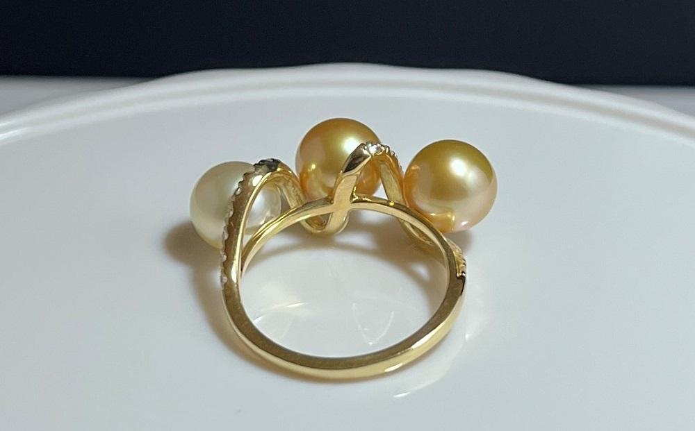 【奄美パール】白蝶真珠 7mm K18 イエローゴールドリング 2333