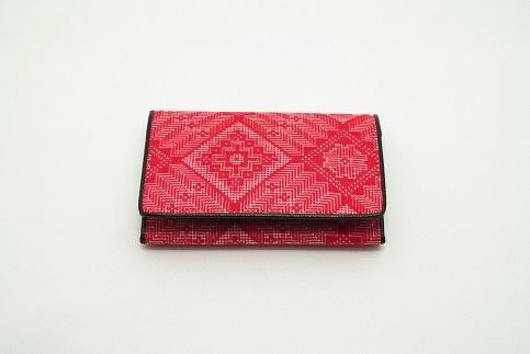 大島紬　名刺入れ（龍郷　ピンク）