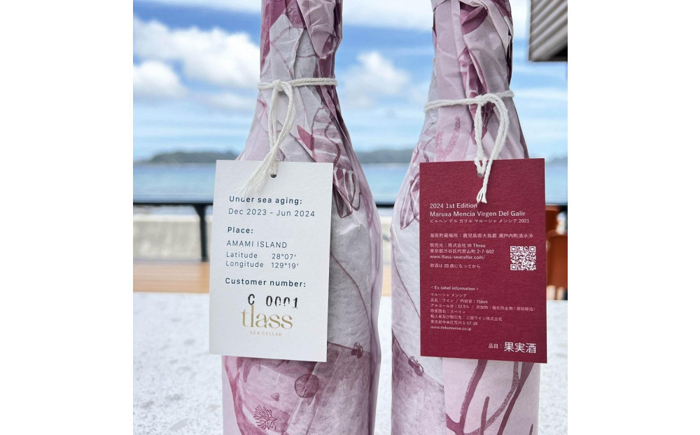 tlass SEA CELLAR -2024 1st Edition- 海底熟成前後飲み比べ赤ワイン 750ml×2本