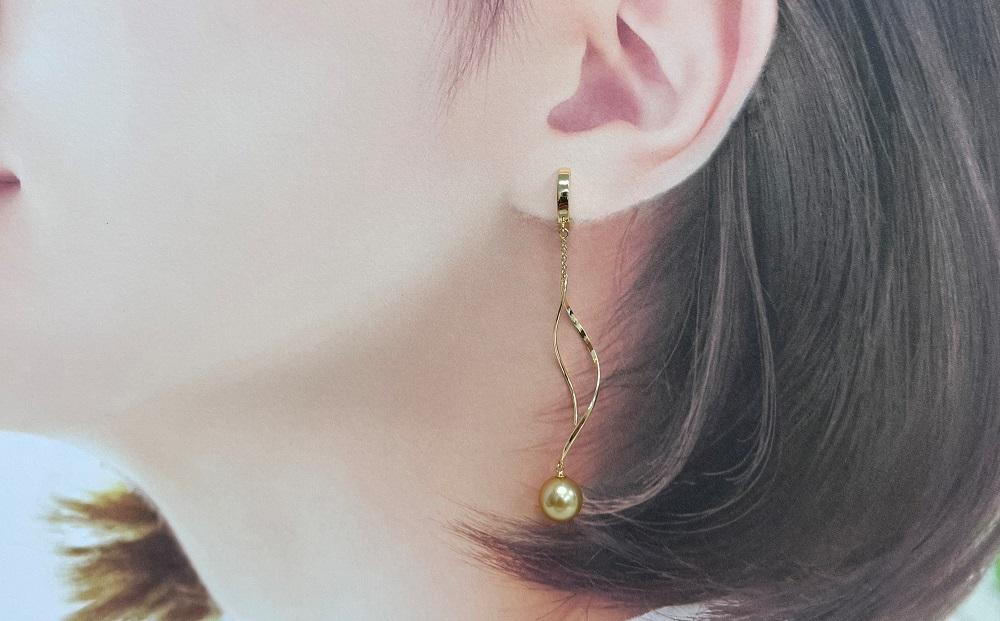 【奄美パール】白蝶真珠 7mm K18イエローゴールドイヤリング2469