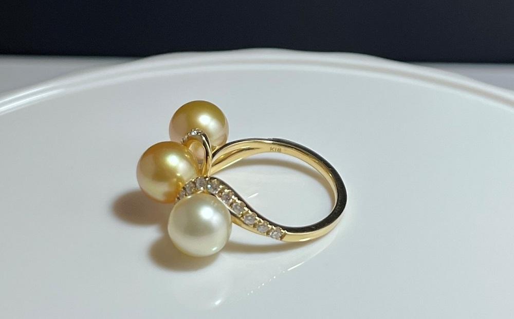 【奄美パール】白蝶真珠 7mm K18 イエローゴールドリング 2333