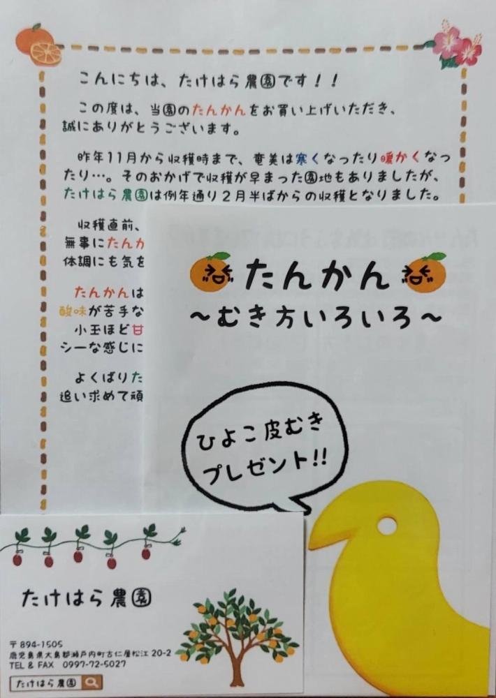 【2026年発送分 先行受付】たんかん ご家庭用バラ詰め3kg×2箱【たけはら農園】