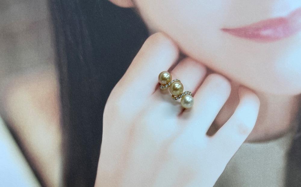 【奄美パール】白蝶真珠 7mm K18 イエローゴールドリング 2333