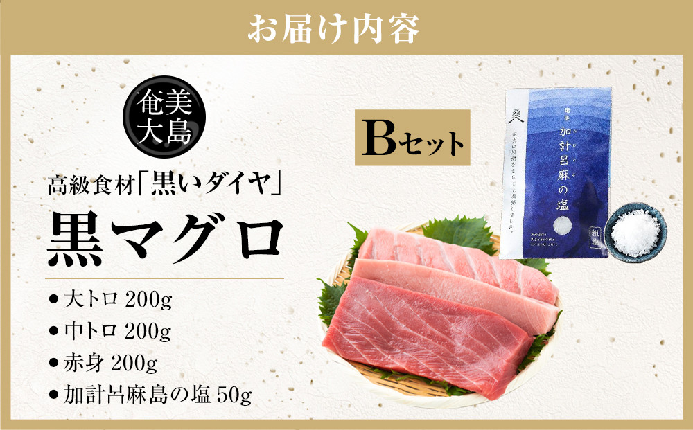 鹿児島県奄美大島産高級食材『黒いダイヤ』黒マグロ　Bセット