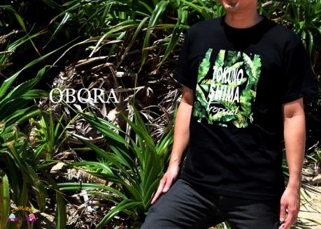 TOKUNOSHIMA発ブランド　OBORA　Tシャツ　【バナナリーフ：BLACK】