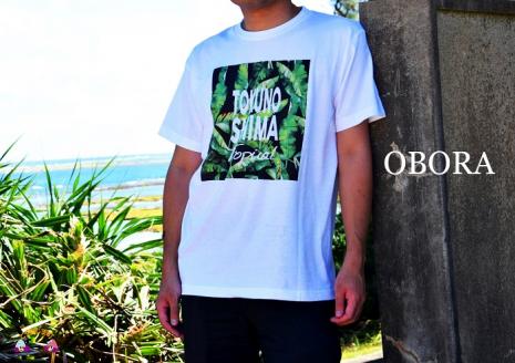 TOKUNOSHIMA発ブランド　OBORA　Tシャツ　【バナナリーフ：White】