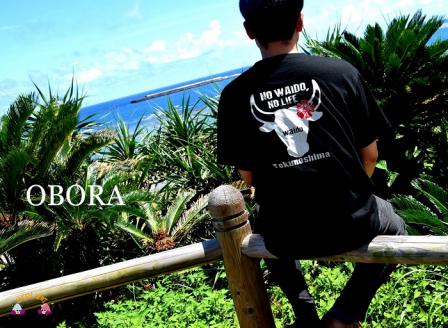 TOKUNOSHIMA発ブランド　OBORA　Tシャツ　【No Waido No Life（闘牛）：BLACK】