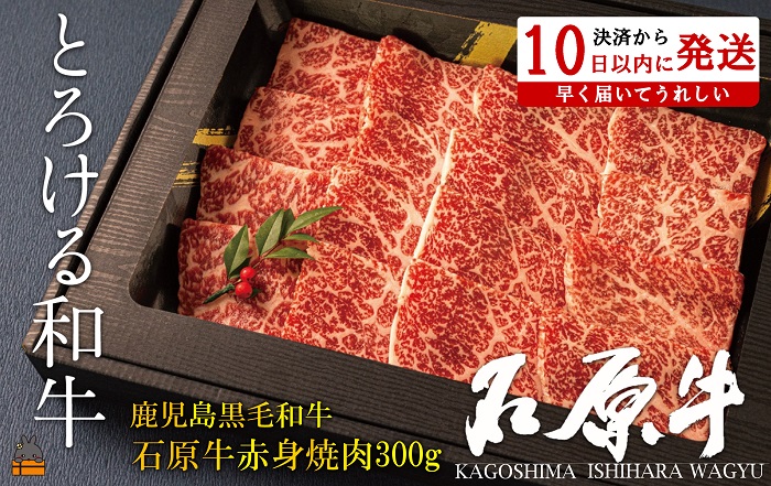 世界が絶賛した“とろける和牛”幻の石原牛 赤身焼肉300g ( 鹿児島黒毛和牛 ブランド牛 牛肉 ビーフ こだわり プレミアム オメガ３脂肪酸 贈答 ギフト 徳之島 奄美 鹿児島 美味しい 赤身 脂身 ステーキ 焼肉 BBQ 世界基準 石原PRO 決済後10日以内発送 )