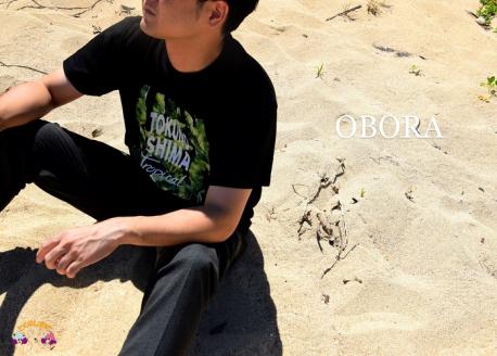 TOKUNOSHIMA発ブランド　OBORA　Tシャツ　【バナナリーフ：BLACK】