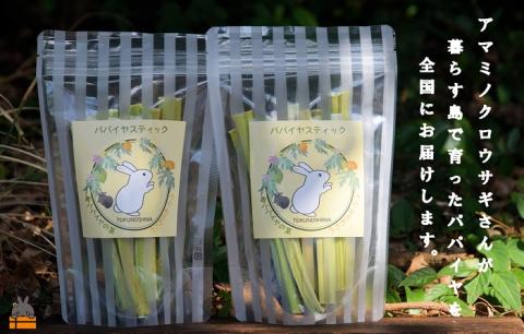 ～徳之島産乾燥青パパイヤの茎～うさぎのおやつ（2袋）( ペットフード うさぎ ウサギ パパイヤ おやつ ペット 徳之島 鹿児島 安心 安全 乾燥 世界自然遺産 アマミノクロウサギ レターパックライト）