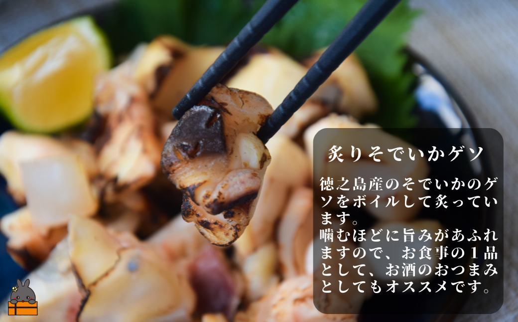 徳之島の漁師が荒波で釣り上げたそでいか 5種の極み ボイル・スモーキー・いかキムチ・つけあげ ・炙りげそ（ ５つの美味しさ ソデイカ いか イカ 大型のいか 回遊 甘い ねっとり 冷凍 新鮮 料理 徳之島 奄美 沖縄 鹿児島 海鮮 umi-otoとくのしま ）