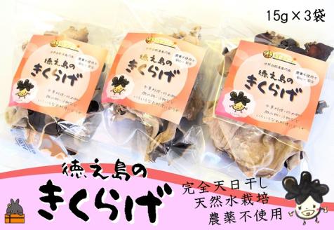 天然水使用・完全天日干し徳之島産きくらげ（3袋）【ポストイン配送】( きのこ 健康 国産 安心 安全 和食 中華料理 こりこり 料理 天然水 中華丼 汁物 具材 朝食 昼食 夕食 )
