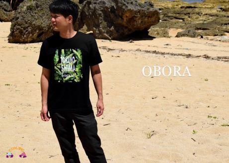 TOKUNOSHIMA発ブランド　OBORA　Tシャツ　【バナナリーフ：BLACK】