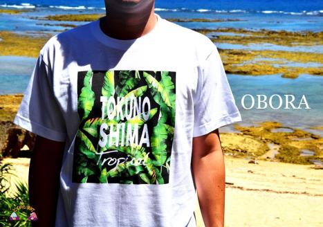 TOKUNOSHIMA発ブランド　OBORA　Tシャツ　【バナナリーフ：White】