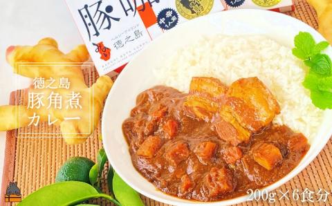 ～島豚の角煮が“ごろっと”入った～徳之島豚カレー 6食入り ( レトルトカレー ご当地カレー スパイシー 徳之島 奄美 鹿児島 豚肉 豚角煮 美農里館 )