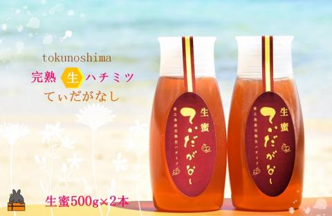 徳之島産完熟“生”ハチミツ「てぃだがなし」（大）（500g×2本）( はちみつ ハニー 徳之島 お菓子 調味料 自然食品 スイーツ 生 100% パンケーキ ケーキ 奄美 鹿児島 )