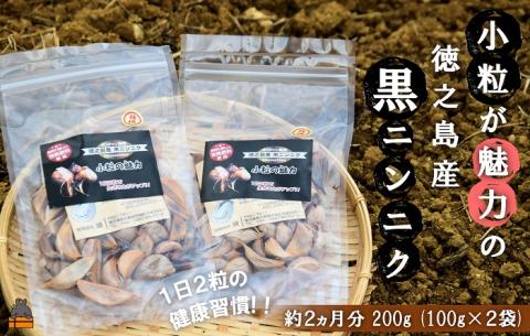 ～こだわりの小粒が魅力！～徳之島産黒ニンニク200g(100g×2袋) ( にんにく 健康食品 黒にんにく 自家栽培 徳之島 奄美 世界自然遺産 野菜 完熟肥料 デコチャン農園 レターパック配送 )