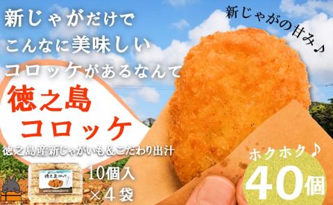 《マツコの知らない世界で紹介》新じゃがだけでこんなに美味しい。徳之島コロッケ（40個）（ こだわり出汁 じゃがいも 冷凍 冷凍食品 食事 おかず お弁当 おやつ ホクホク 美味しい 簡単 料理 徳之島 奄美 鹿児島 )