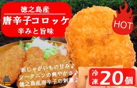 【2026年4月以降配送】《マツコの知らない世界で紹介》徳之島のホクホク新じゃが＋唐辛子！徳之島の唐辛子コロッケ(20個）（ じゃがいも 新じゃが 唐辛子 ヤマシークニン おかず お弁当 おつまみ 簡単 料理 徳之島 奄美 鹿児島 冷凍食品 美味しい )