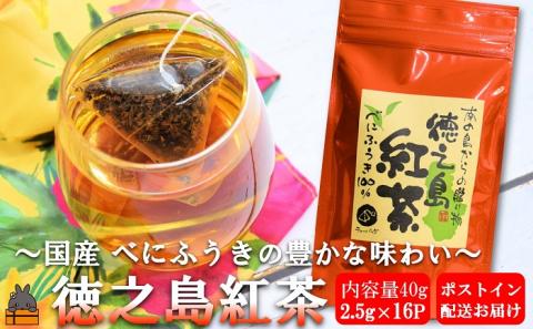 国産べにふうきの豊かな味わい。徳之島紅茶40g（ティーパック2.5g×16P） ( 国産 紅茶 ティー Tea 茶葉 ティーパック ミルクティー べにふうき お菓子 スイーツ 徳之島 奄美 鹿児島 )