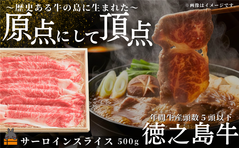 南原（はいばる）牧場 幻の徳之島牛 サーロインスライス 500g ( 厳選 ロース プレミアム 高品質 鹿児島黒毛和牛 黒毛和牛 牛肉 万能 料理 徳之島 奄美 鹿児島 すき焼き しゃぶしゃぶ 和牛ギャング )