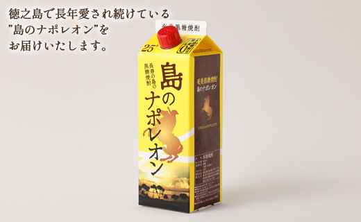 【鹿児島県天城町】本格 黒糖焼酎 島のナポレオン 紙パック 900ml×3本ｾｯﾄ 計2.7L A-32