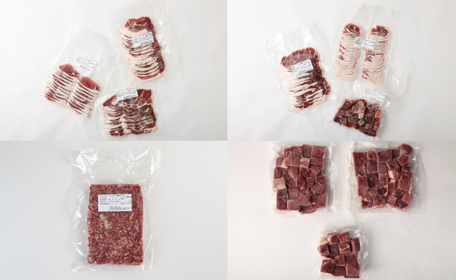 【4回定期便】徳之島 天城町産 イノシシ肉食べ比べ定期便 (計4.8kg) ミンチ ロース サイコロ 焼肉セット ジビエ
