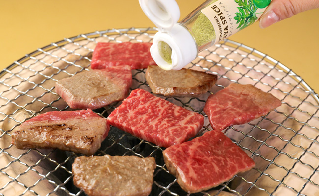 黒毛和牛 赤身モモ肉 焼肉用 500g パパイヤスパイス 40g×3種セット 牛肉 もも肉 バーベキュー