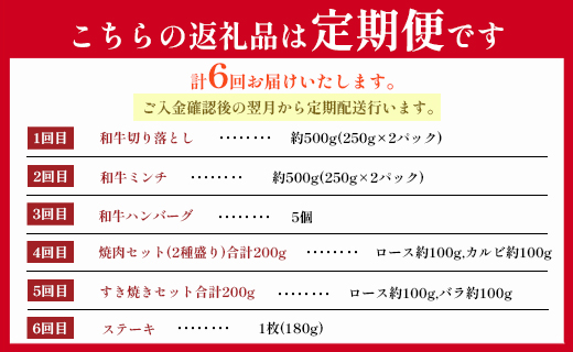 【6回定期便】鹿児島黒牛 バラエティセット 焼肉 すき焼き ステーキ バラスライス 和牛ミンチ ハンバーグ 鹿児島牛 鹿児島黒牛 黒牛 ロース カルビ バラ 冷凍 定期便 6回