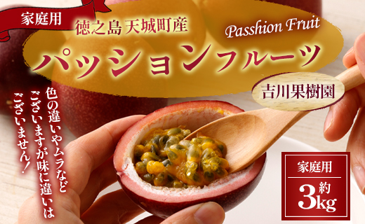 【2026年発送】先行受付 徳之島 天城町 吉川果樹園 パッションフルーツ 家庭用 3kg トロピカルフルーツ フルーツ パッション 自宅用 AB-31-N