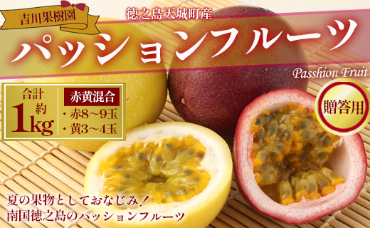 【2026年発送】先行受付 徳之島 天城町産 【贈答用】パッションフルーツ 約1kg（赤黄混合） 吉川果樹園 パッションフルーツ フルーツ 果物 赤 黄 AB-34-N