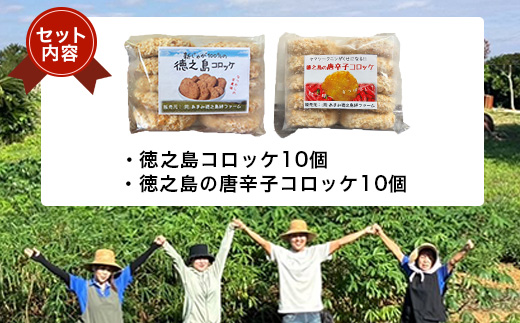 【先行予約! 2026年5月上旬～発送】徳之島コロッケ 徳之島唐辛子コロッケ 計20個(各10個入)【配送不可地域：離島】