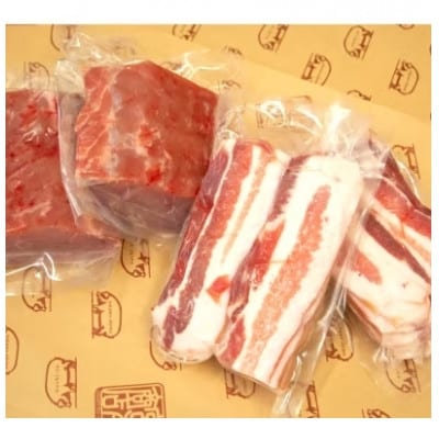 島豚バラ肉スライス・ロースセット　D【配送不可地域：離島】