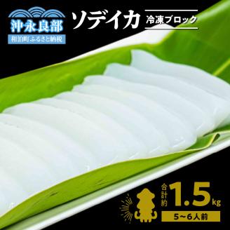 冷凍保存ＯＫ！エメラルドブルーの美しい海で育ったおいしいソデイカ冷凍ブロック１.5キロ（４～５人前）！