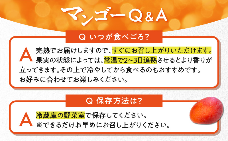 【2026年先行予約】甘い香りの贈り物！山下農園の完熟アップルマンゴー 1kg（2～3玉）　W063-003-01
