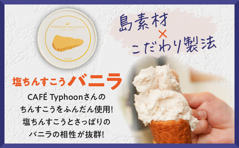 POWER GELATO 沖永良部島産（塩ちんすこうバニラ）90ml×5個入り　W066-004-01